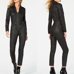 guess faux leather jumpsuit